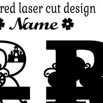 Intra απο ξύλο plywood 3mm-4mm πάχος – Αρχείο κομμένου γράμματος Princess Monogram Letter R Δίασταση  20x20 cm INTRAFABR-76568254 - Image 2