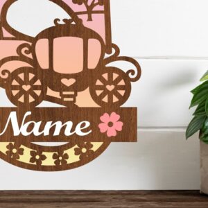 Intra απο ξύλο plywood 3mm-4mm πάχος – Αρχείο κομμένου γράμματος Princess Monogram S Δίασταση  20x20 cm INTRAFABR-76568275