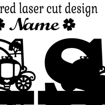 Intra απο ξύλο plywood 3mm-4mm πάχος – Αρχείο κομμένου γράμματος Princess Monogram S Δίασταση  20x20 cm INTRAFABR-76568275 - Image 2