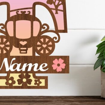 Intra απο ξύλο plywood 3mm-4mm πάχος – Αρχείο κομμένου γράμματος Princess Monogram Letter T Δίασταση  20x20 cm INTRAFABR-76568313 - Image 1