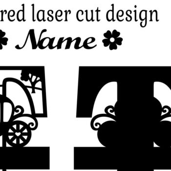 Intra απο ξύλο plywood 3mm-4mm πάχος – Αρχείο κομμένου γράμματος Princess Monogram Letter T Δίασταση  20x20 cm INTRAFABR-76568313 - Image 2