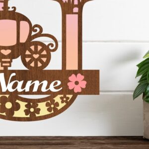 Intra απο ξύλο plywood 3mm-4mm πάχος – Αρχείο περικοπής Letter U Princess Monogram Δίασταση  20x20 cm INTRAFABR-76568331