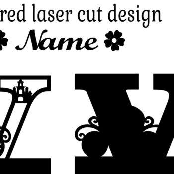 Intra απο ξύλο plywood 3mm-4mm πάχος – Princess Monogram Letter V Δίασταση  20x20 cm INTRAFABR-76568362 - Image 2