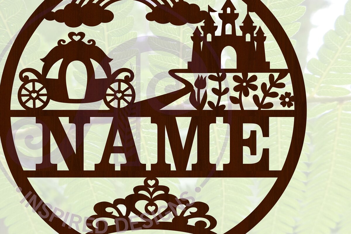 Intra απο ξύλο plywood 3mm-4mm πάχος – Αρχείο περικοπής Name Princess Δίασταση  20x20 cm INTRAFABR-67413258