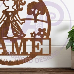 Intra απο ξύλο plywood 3mm-4mm πάχος – Πινακίδα ονόματος πριγκίπισσας Δίασταση  20x20 cm INTRAFABR-99441888