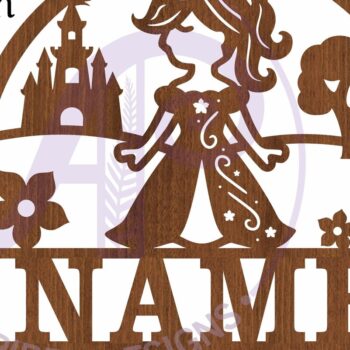 Intra απο ξύλο plywood 3mm-4mm πάχος – Πινακίδα ονόματος πριγκίπισσας Δίασταση 20x20 cm INTRAFABR-99441888 - Image 3