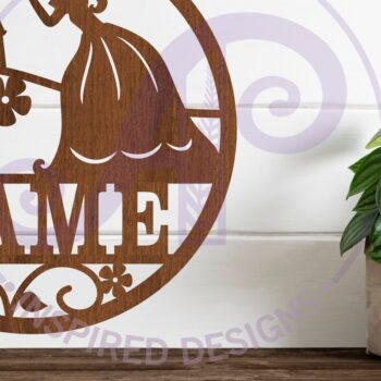 Intra απο ξύλο plywood 3mm-4mm πάχος – Πινακίδα ονόματος πριγκίπισσας Δίασταση  20x20 cm INTRAFABR-95210080 - Image 1