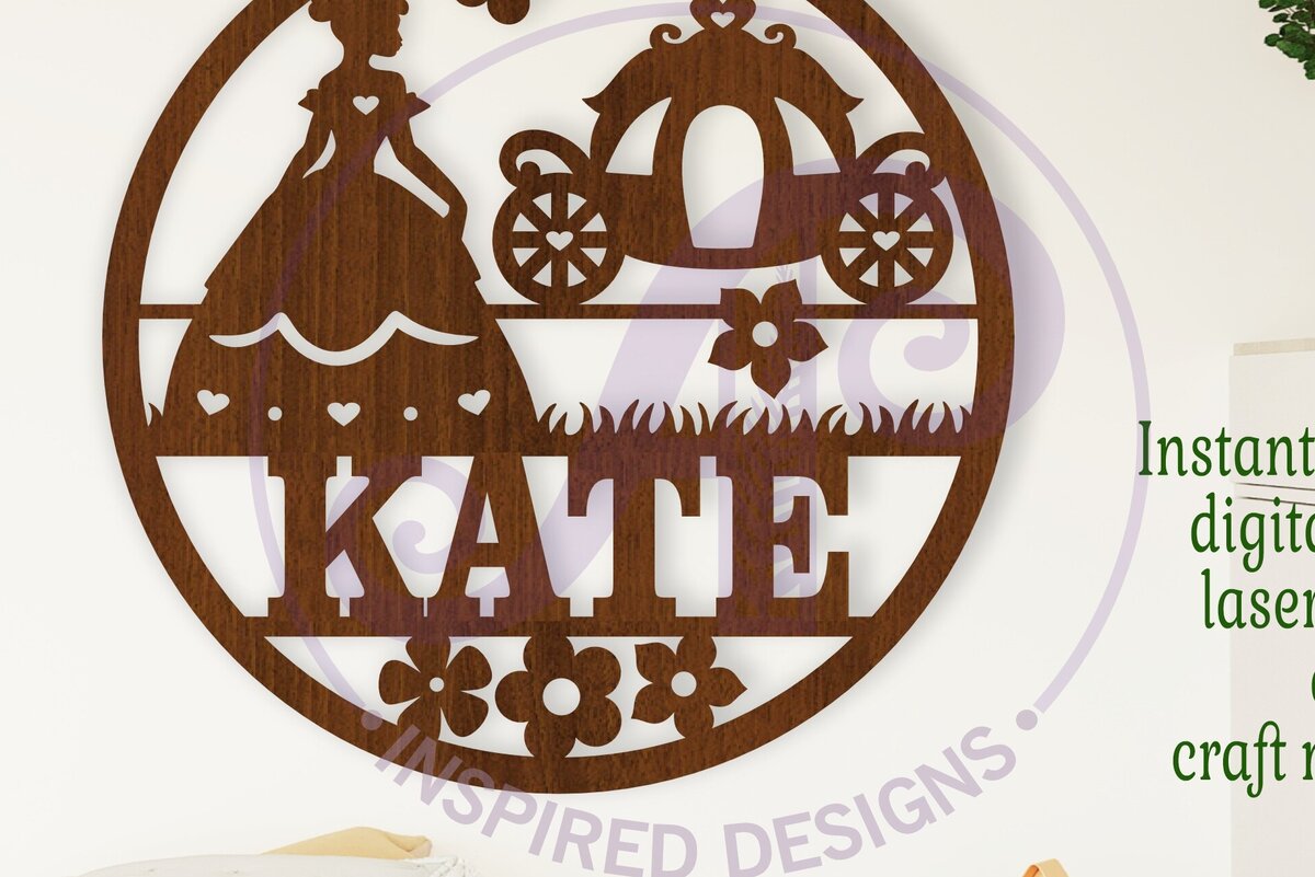 Intra απο ξύλο plywood 3mm-4mm πάχος – Επιγραφή Τοίχου Όνομα Πριγκίπισσας, Αρχείο Δίασταση  40x30 cm INTRAFABR-114209879