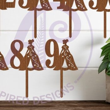 Intra απο ξύλο plywood 3mm-4mm πάχος – Princess Number Cake Toppers, 9 σχέδια Δίασταση 20x20 cm INTRAFABR-101383701 - Image 1