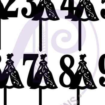 Intra απο ξύλο plywood 3mm-4mm πάχος – Princess Number Cake Toppers, 9 σχέδια Δίασταση 20x20 cm INTRAFABR-101383701 - Image 3