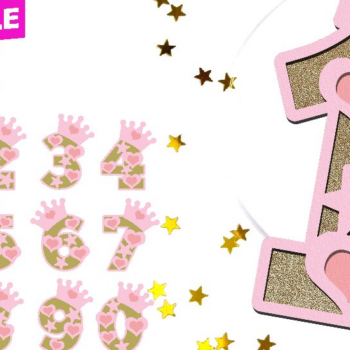 Intra απο ξύλο plywood 3mm-4mm πάχος – Princess Numbers 3D Δίασταση  20x20 cm INTRAFABR-99643859 - Image 1