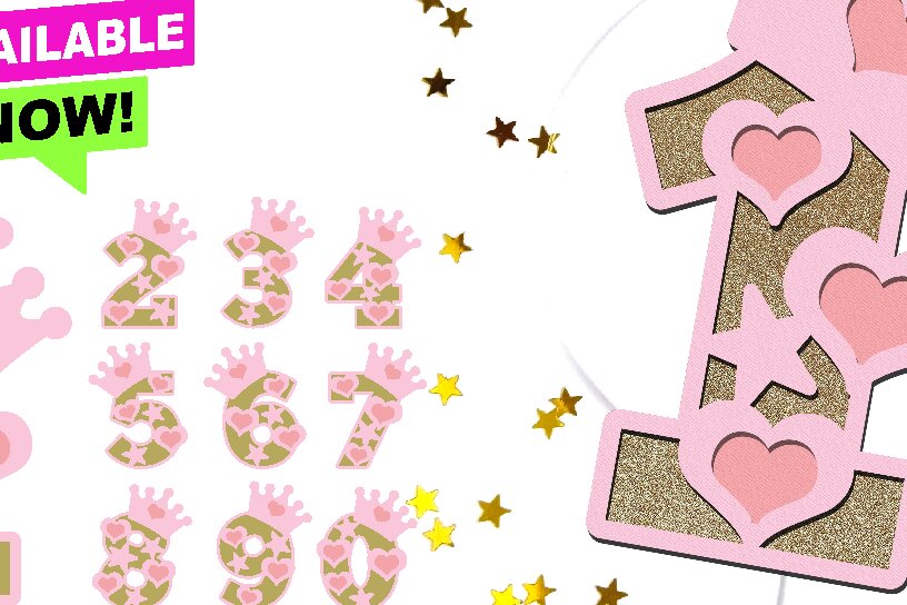 Intra απο ξύλο plywood 3mm-4mm πάχος – Princess Numbers 3D Δίασταση  20x20 cm INTRAFABR-99643859