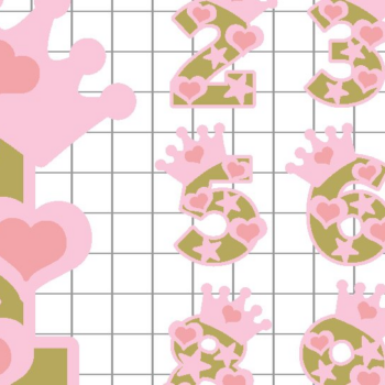 Intra απο ξύλο plywood 3mm-4mm πάχος – Princess Numbers 3D Δίασταση  20x20 cm INTRAFABR-99643859 - Image 2