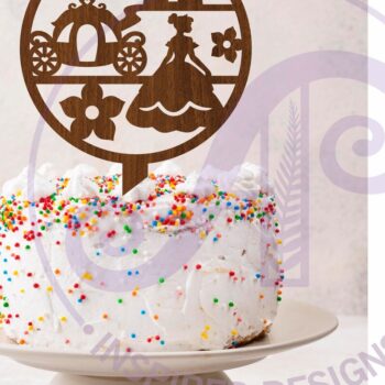 Intra απο ξύλο plywood 3mm-4mm πάχος – Princess Scene Cake Topper Δίασταση 20x20 cm INTRAFABR-115173735 - Image 1