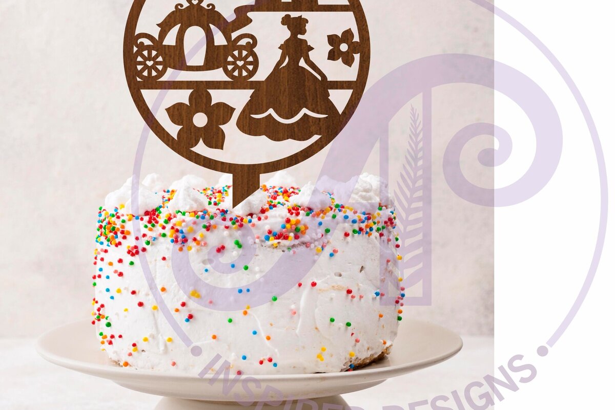 Intra απο ξύλο plywood 3mm-4mm πάχος – Princess Scene Cake Topper Δίασταση  20x20 cm INTRAFABR-115173735