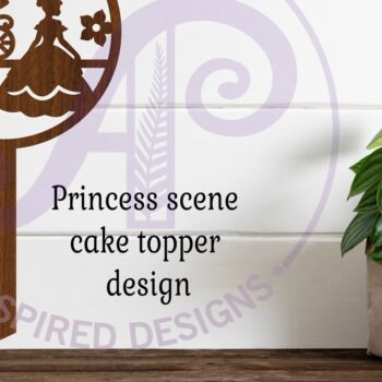 Intra απο ξύλο plywood 3mm-4mm πάχος – Princess Scene Cake Topper Δίασταση 20x20 cm INTRAFABR-115173735 - Image 2