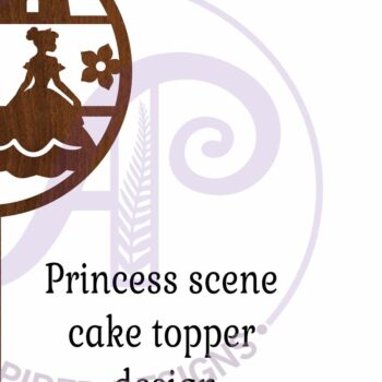 Intra απο ξύλο plywood 3mm-4mm πάχος – Princess Scene Cake Topper Δίασταση 20x20 cm INTRAFABR-115173735 - Image 3