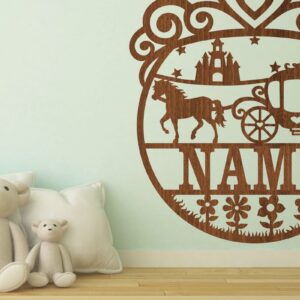 Intra απο ξύλο plywood 3mm-4mm πάχος – Πινακίδα ονόματος Princess Δίασταση  20x20 cm INTRAFABR-67102167