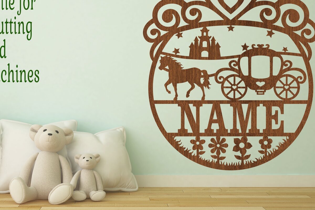 Intra απο ξύλο plywood 3mm-4mm πάχος – Πινακίδα ονόματος Princess Δίασταση  20x20 cm INTRAFABR-67102167