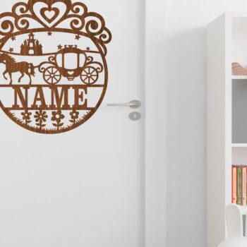 Intra απο ξύλο plywood 3mm-4mm πάχος – Πινακίδα ονόματος Princess Δίασταση  20x20 cm INTRAFABR-67102167 - Image 2