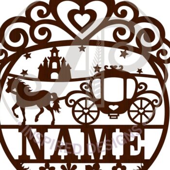 Intra απο ξύλο plywood 3mm-4mm πάχος – Πινακίδα ονόματος Princess Δίασταση  20x20 cm INTRAFABR-67102167 - Image 4