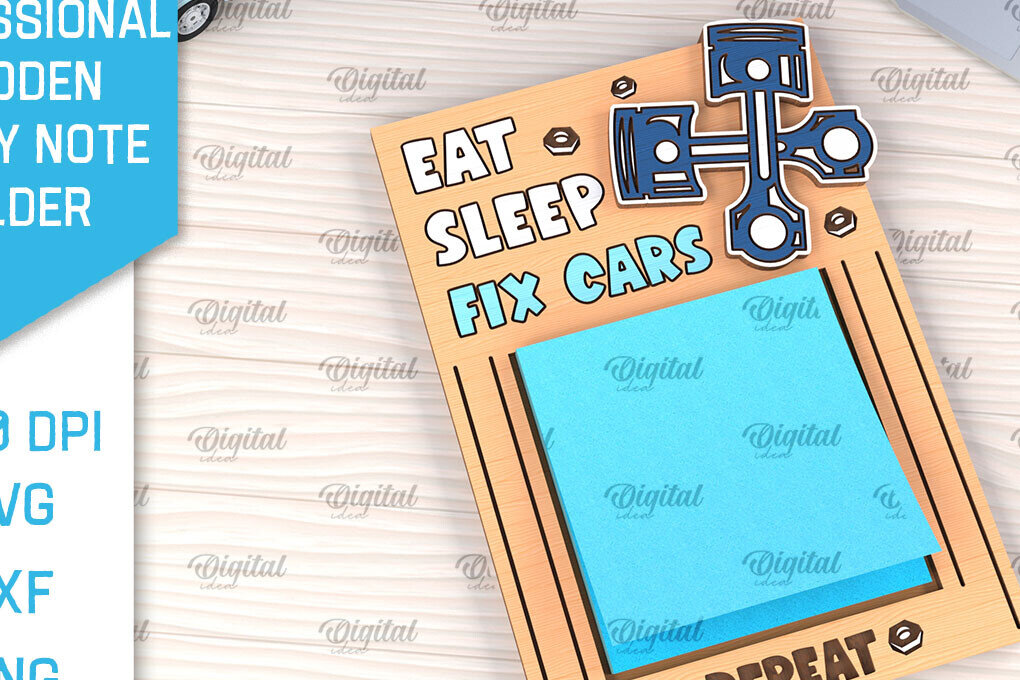 Intra απο ξύλο plywood 3mm-4mm πάχος – Επαγγελματική Sticky Note Holder Lasercut Δίασταση  20x20 cm INTRAFABR-99054016