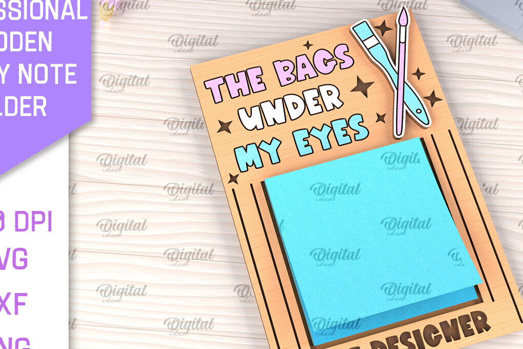 Intra απο ξύλο plywood 3mm-4mm πάχος – Επαγγελματική Sticky Note Holder Lasercut Δίασταση  20x20 cm INTRAFABR-99054206