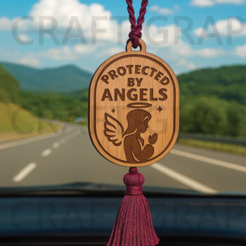 Intra απο ξύλο plywood 3mm-4mm πάχος – Προστατεύεται από την κρεμάστρα αυτοκινήτου Angels Δίασταση  20x20 cm INTRAFABR-124432837 - Image 1