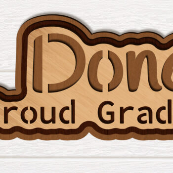 Intra απο ξύλο plywood 3mm-4mm πάχος – Περήφανος απόφοιτος! Πολυεπίπεδη κοπή πρότυπο Δίασταση  20x20 cm INTRAFABR-95432953 - Image 2