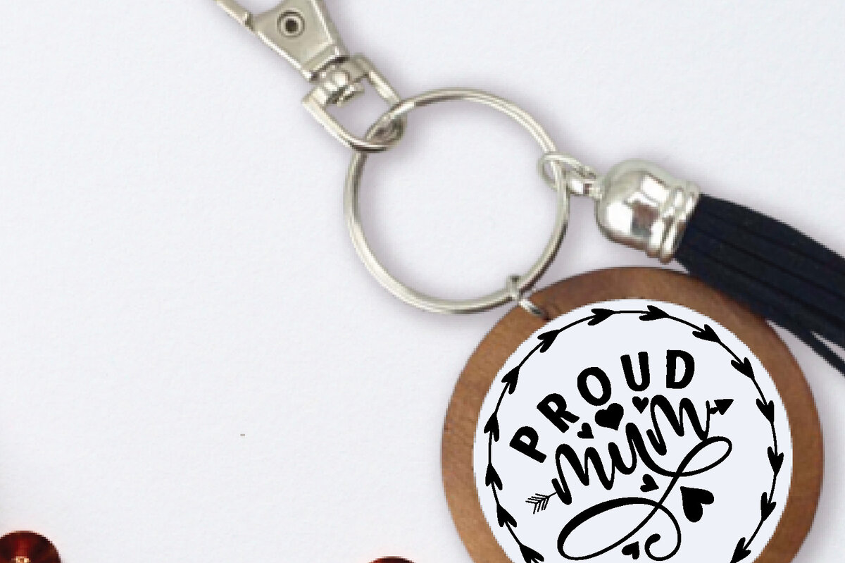 Intra απο ξύλο plywood 3mm-4mm πάχος – Proud Mum Keychain Δίασταση  5x5 cm INTRAFABR-68451523