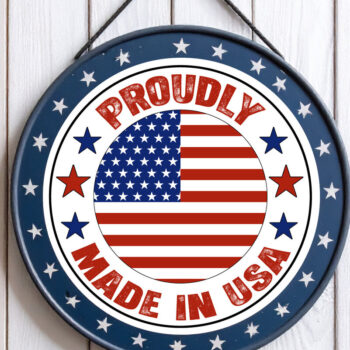 Intra απο ξύλο plywood 3mm-4mm πάχος – Proudly Made in USA στρογγυλή επιγραφή Δίασταση  20x20 cm INTRAFABR-123525460 - Image 3