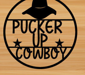 Intra απο ξύλο plywood 3mm-4mm πάχος – Pucker Up Cowboy Laser, μεταλλικό Δίασταση  20x20 cm INTRAFABR-87761026