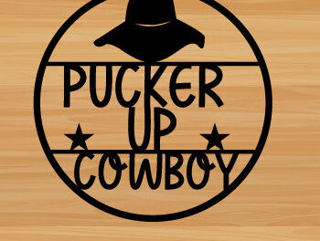 Intra απο ξύλο plywood 3mm-4mm πάχος – Pucker Up Cowboy Laser, μεταλλικό Δίασταση  20x20 cm INTRAFABR-87761026 - Image 1