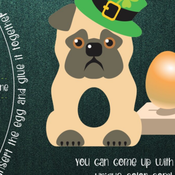 Intra απο ξύλο plywood 3mm-4mm πάχος – Pug - Πρότυπο Patrick's Day Egg Holder Δίασταση  20x20 cm INTRAFABR-24505981 - Image 2