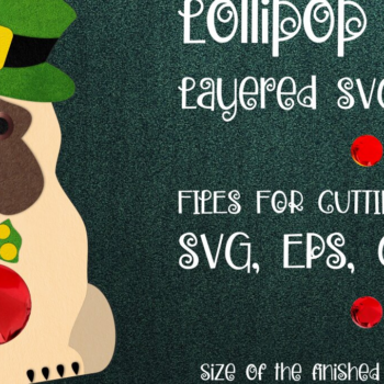 Intra απο ξύλο plywood 3mm-4mm πάχος – Pug-Patrick's Day Lollipop Holder Δίασταση 20x20 cm INTRAFABR-24119906 - Image 1