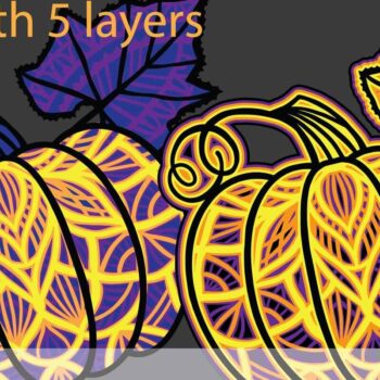 Intra απο ξύλο plywood 3mm-4mm πάχος – Κολοκύθα 3D Papercut Δίασταση 20x20 cm INTRAFABR-17333026 - Image 1