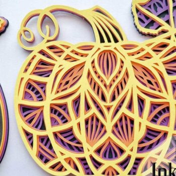 Intra απο ξύλο plywood 3mm-4mm πάχος – Κολοκύθα 3D Papercut Δίασταση 20x20 cm INTRAFABR-17333026 - Image 3