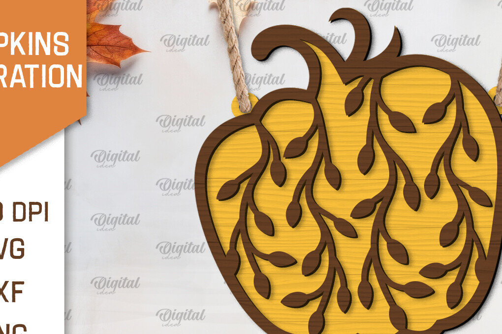 Intra απο ξύλο plywood 3mm-4mm πάχος –  κοπής λέιζερ διακόσμησης κολοκύθας Δίασταση  20x20 cm INTRAFABR-103860380