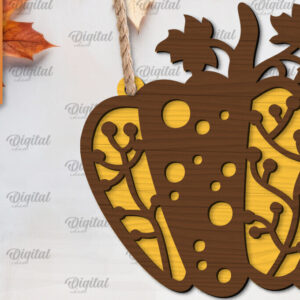 Intra απο ξύλο plywood 3mm-4mm πάχος –  κοπής λέιζερ διακόσμησης κολοκύθας Δίασταση  20x20 cm INTRAFABR-103860453