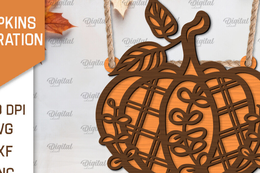 Intra απο ξύλο plywood 3mm-4mm πάχος –  κοπής λέιζερ διακόσμησης κολοκύθας Δίασταση  20x20 cm INTRAFABR-103860536