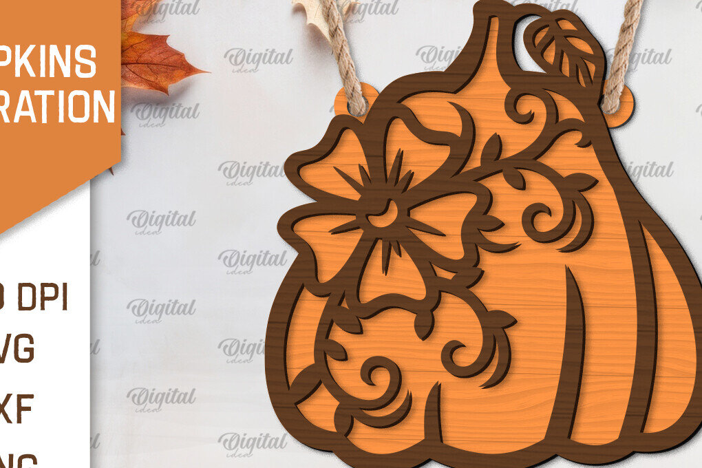 Intra απο ξύλο plywood 3mm-4mm πάχος –  κοπής λέιζερ διακόσμησης κολοκύθας Δίασταση  20x20 cm INTRAFABR-103860597