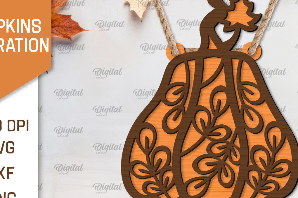 Intra απο ξύλο plywood 3mm-4mm πάχος –  κοπής λέιζερ διακόσμησης κολοκύθας Δίασταση  20x20 cm INTRAFABR-103860271