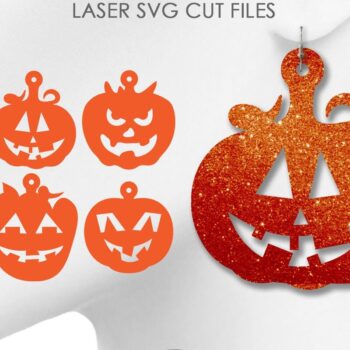 Intra απο ξύλο plywood 3mm-4mm πάχος – Σκουλαρίκια κολοκύθας, Αρχεία κοπής με λέιζερ Δίασταση  5x5 cm INTRAFABR-38201686 - Image 1