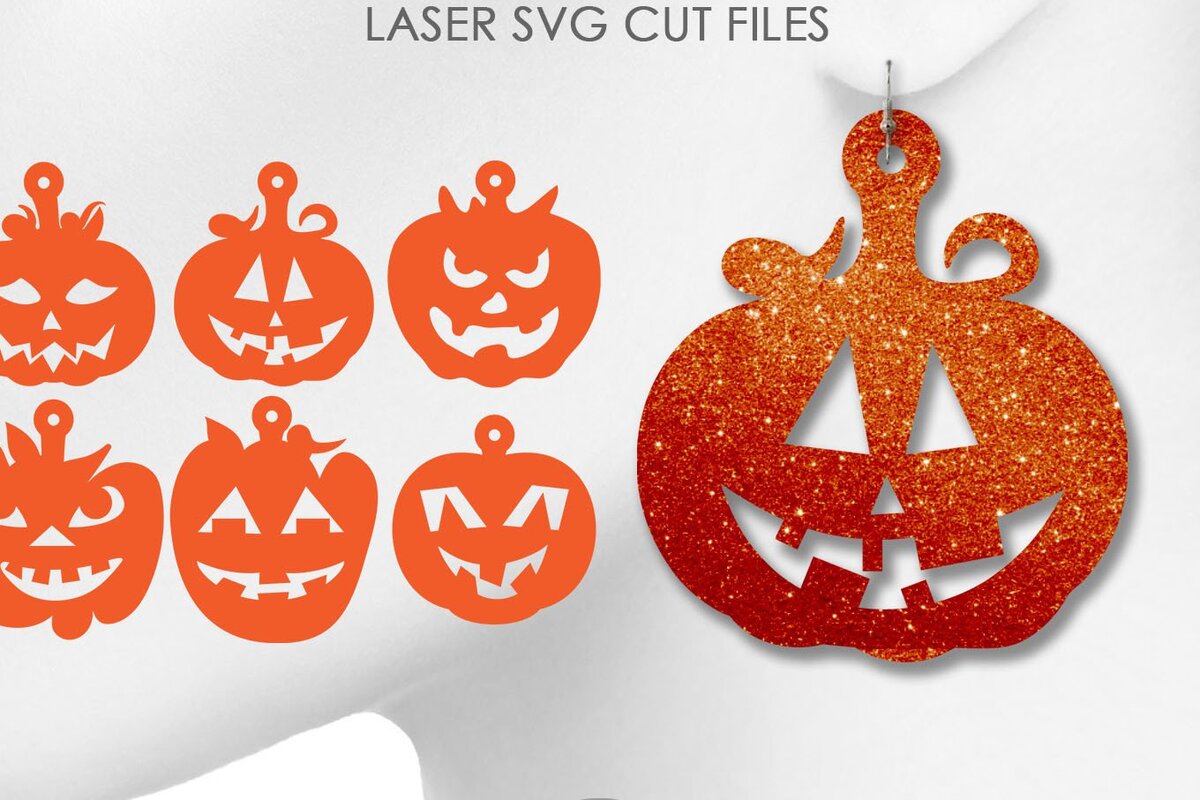 Intra απο ξύλο plywood 3mm-4mm πάχος – Σκουλαρίκια κολοκύθας, Αρχεία κοπής με λέιζερ Δίασταση  5x5 cm INTRAFABR-38201686