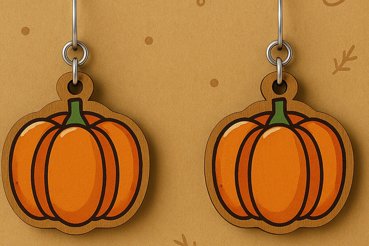 Intra απο ξύλο plywood 3mm-4mm πάχος – Σκουλαρίκια κολοκύθας Δίασταση  5x5 cm INTRAFABR-125232046