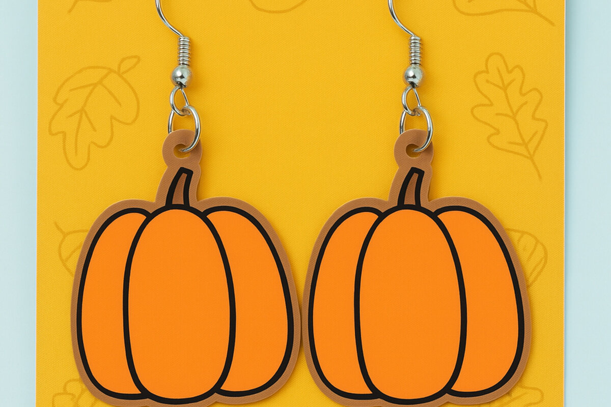 Intra απο ξύλο plywood 3mm-4mm πάχος – Pumpkin Earrings – Fall Δίασταση  5x5 cm INTRAFABR-125298071