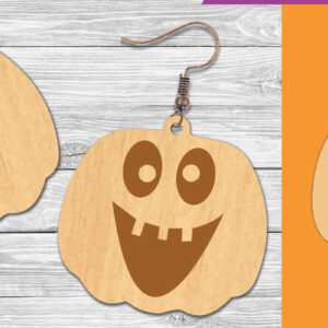 Intra απο ξύλο plywood 3mm-4mm πάχος – Σκουλαρίκια με λέιζερ προσώπου κολοκύθας 4 Δίασταση 5x5 cm INTRAFABR-106019519