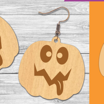 Intra απο ξύλο plywood 3mm-4mm πάχος – Σκουλαρίκια με λέιζερ προσώπου κολοκύθας 5 Δίασταση  5x5 cm INTRAFABR-106019591 - Image 1