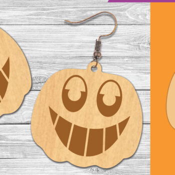 Intra απο ξύλο plywood 3mm-4mm πάχος – Σκουλαρίκια κοπής με λέιζερ κολοκύθας 6 Δίασταση  5x5 cm INTRAFABR-106019652 - Image 1