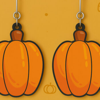 Intra απο ξύλο plywood 3mm-4mm πάχος – Σκουλαρίκι Pumpkin Fall Δίασταση  5x5 cm INTRAFABR-125294554 - Image 1